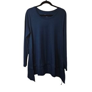 Soft Surroundings‎ Mixed Media Tunic long sleeve Teal green chic comfortable